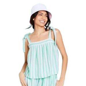 NWT Stoney Clover Lane x Target Sea Green Stripe Tank Top Size L Large